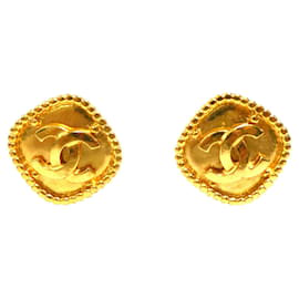 Chanel Coco Mark Metall Gold Clip Ohrringe