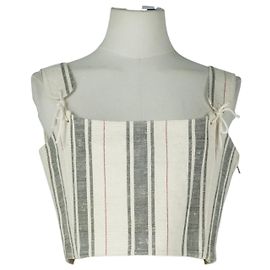 Top bustier in cotone e seta a righe multicolori Christian Dior