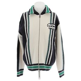 Autre Marque MAISON KITSUNÉ Strickjacke aus Wolle dreifarbig College Stil
