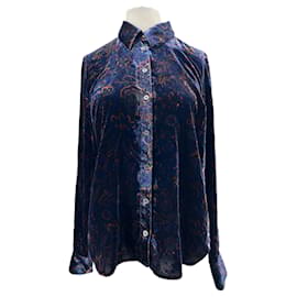 Johnnie Boden Bluse aus blauem Samt