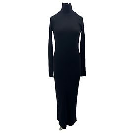 Polo Ralph Lauren Langes schwarzes Kleid mit Wolle