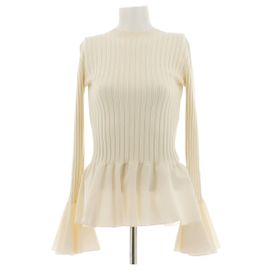 Top bianco con volant in lana JW Anderson