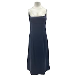 Cédric Charlier Satin Kleid Marineblau