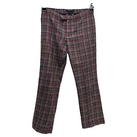 Pantalones de lana a cuadros rojos Isabel Marant