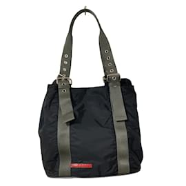 Borsa tote in nylon nero Prada Sport