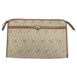 Pochette zip vintage Honeycomb Christian Dior in tela rivestita - Media
