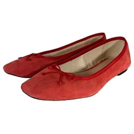 J.Crew Ballerine Quinn in suede rosso