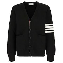Thom Browne Baumwoll-Milano-Stich V-Ausschnitt-Cardigan