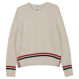 Ivory Kabelstrick-Wollpullover - Thom Browne