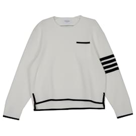Milan Strick Herrenpullover in Weiß - Thom Browne