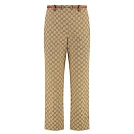 Pantalones de algodón Horsebit - Gucci
