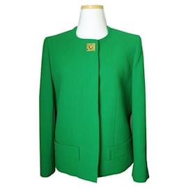 Céline Chaqueta verde en tono dorado Celine