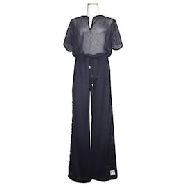 Schwarzes Mesh-Oberteil-Hosen-Set - Chanel