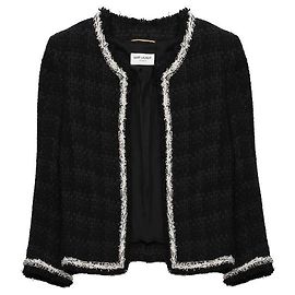 Saint Laurent Chaqueta corta de tweed de lana