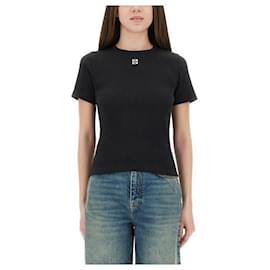 Baumwoll-Ripp-Logo-T-Shirt - Tory Burch