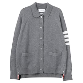 Cardigan com listras Bar - Thom Browne