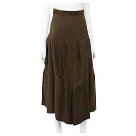 Falda de cuero Saint Laurent