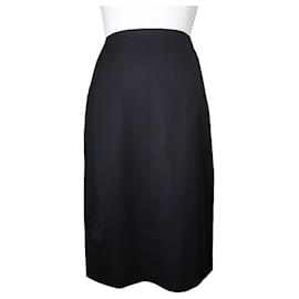 Falda de mezcla de lana negra - Escada