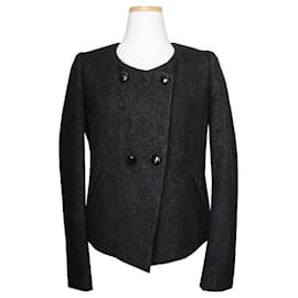 Isabel Marant Angora-Mischung Melange schwarze Jacke