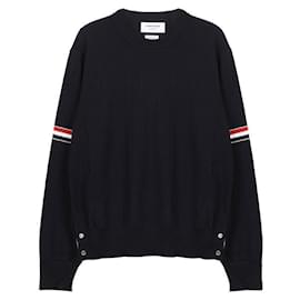 Suéter intarsia de cuello redondo - Thom Browne
