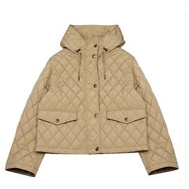 Burberry Veste à capuche en nylon matelassé cropped