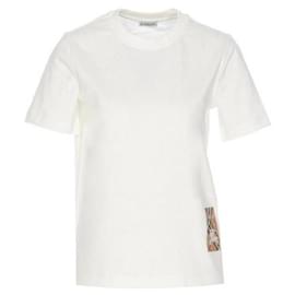 Check Label Baumwoll-T-Shirt mit kurzen Ärmeln - Burberry