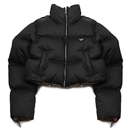 Giacca in nylon imbottita cropped - Prada