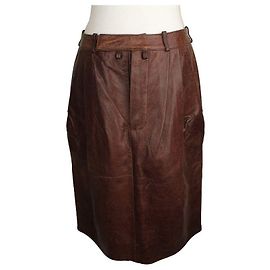Marni Dark Brown Vintage Leather Skirt