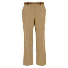 Pantalones de drill de algodón Horsebit - Gucci
