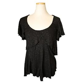 Schwarzes Glitzer-Rüschenshirt - Isabel Marant