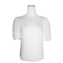 Alice + Olivia Top de manga de ojales marfil Alice y Olivia
