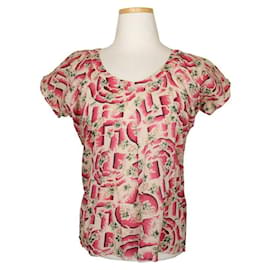 Top de algodón fruncido con estampado de flores múltiples - Marni