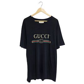 Gucci Vintage Kurzarm-T-Shirt mit Stripe Flower-Logo