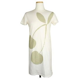 Vestido estampado em marfim e verde claro Sonia Rykiel XS