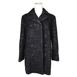 Burberry Abrigo de tweed negro a media