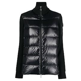 Wollcardigan mit Logo-Patch und Polsterung - Moncler