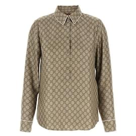 Bedruckte Seidentwill-Hemd - Gucci