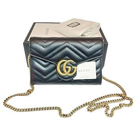 Gucci Mini Chain Crossbody Bag GG Marmont Matelassé