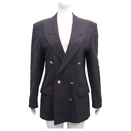 Burberry Chaqueta azul marino con detalles de botones para mujeres