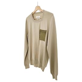 Maison Martin Margiela Maison Margiela Herren T-Shirt mit Taschenpatch Beige
