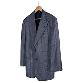 Tom Ford Blazer singolo in lana e seta a quadri Glen per uomo
