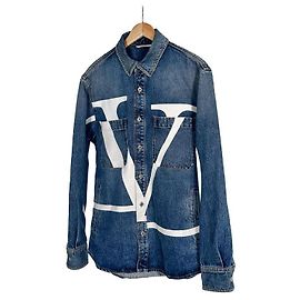 Giacca in denim con grande logo e doppia tasca Carpi per uomo Valentino