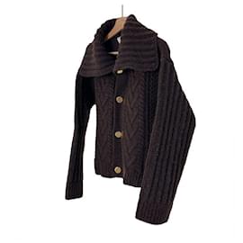 Cardigan in lana lavorato a uncinetto in metallo dorato Lana Taeyeon - Bottega Veneta
