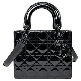 Dior Borsa da donna nera in vernice
