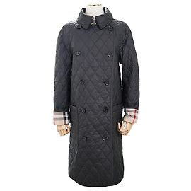 Burberry Chaqueta de Mujer Tything Negra Larga Acolchada Fina Primavera Otoño