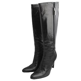 Stivali lunghi in pelle nera - Fendi