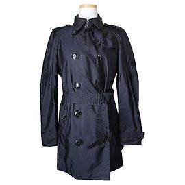 Burberry Abrigo medio azul marino