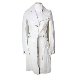 Dolce & Gabbana Cappotto lungo in pelle di capra bianca Dolce Gabbana