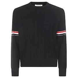 Suéter de lã relaxado tricotado - Thom Browne