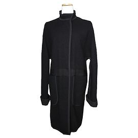 Lanvin Schwarzer Wollmantel